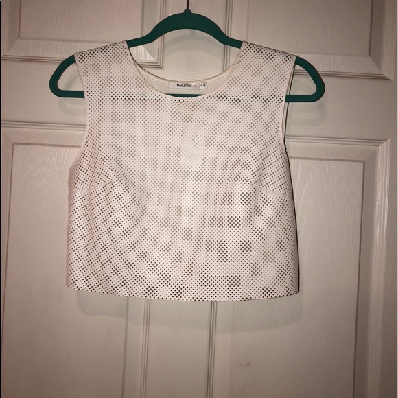 NWT Bailey44 white perforated leather crop top - Picture 6 of 8
